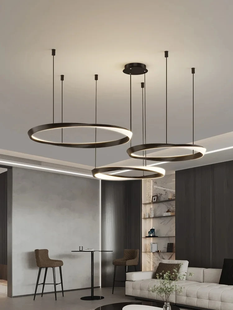 

Living Room Chandelier Nordic Living Room Lamp Modern Minimalist Light Luxury Hotel Ring Lamp Ring Bedroom Restaurant Lamps