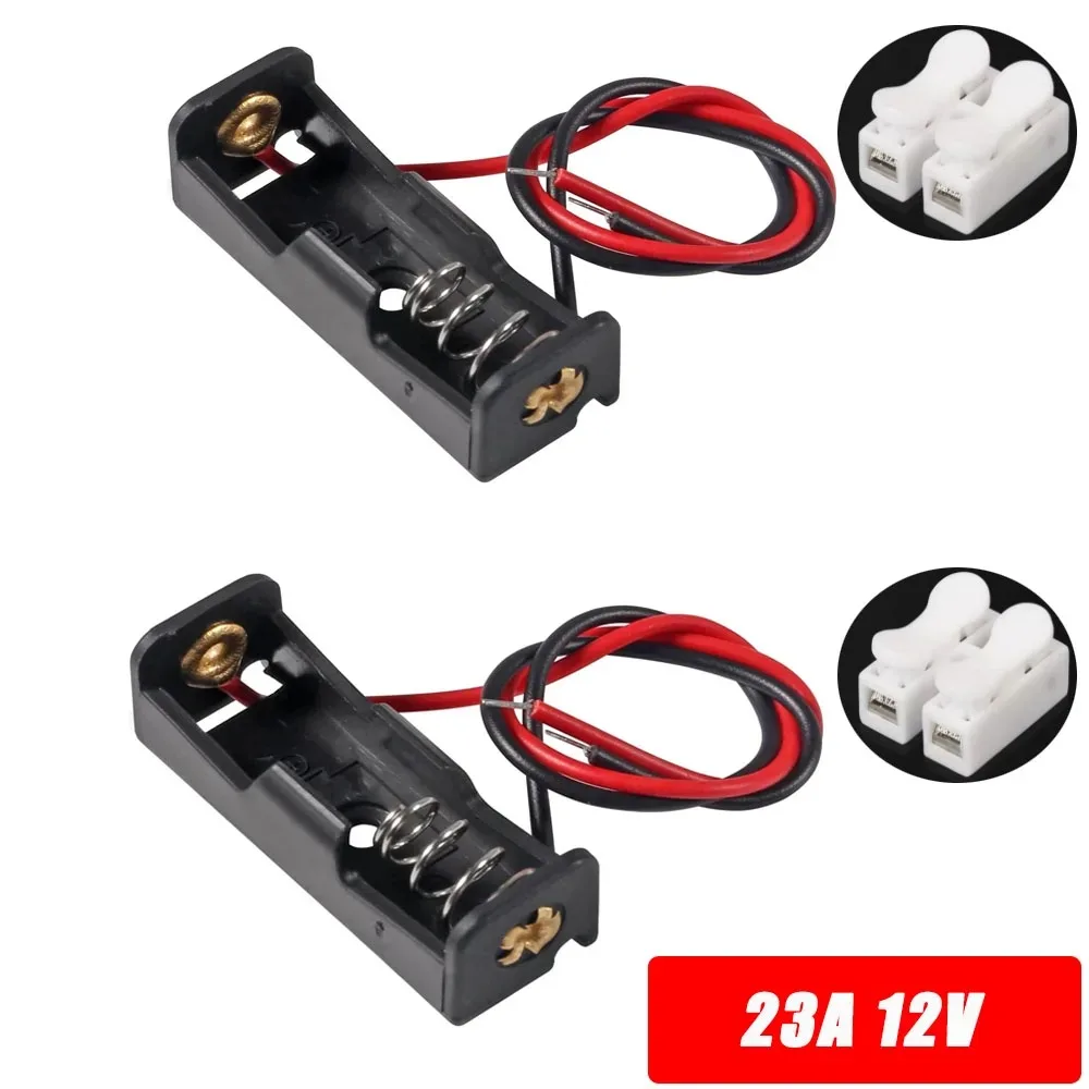 1 ud./2 uds. Caja de soporte con Clip para batería de 12v 23A, soporte con cable, Pin de plomo, juguetes Diy, caja de baterías de plástico negro sin batería