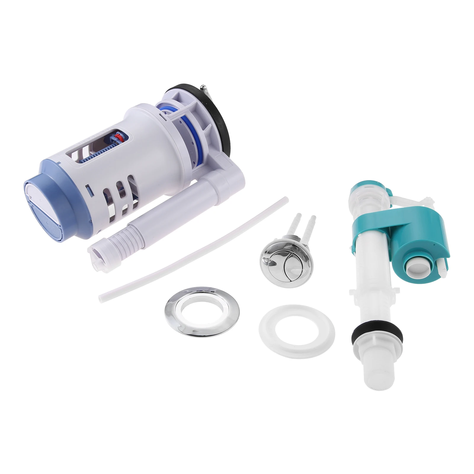 

Комплект для замены двухрежимного сливного клапана 3 дюйма для унитаза-моноблока, включает сливной клапан высотой 8 дюймов и наполнительный клапан с резьбой 2,2 дюйма и кнопкой