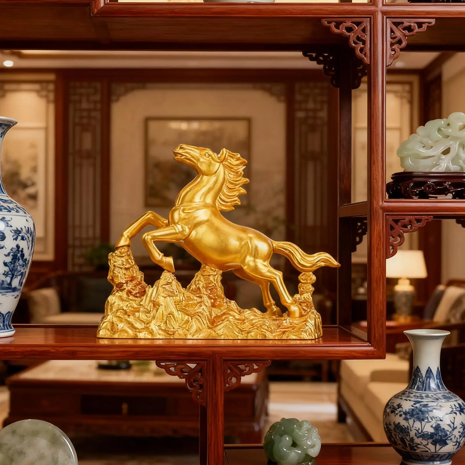 سنة تمثال الحصان تمثال راتنج تذكارية 2026 تمثال سنة الحصان القمري الصيني لجمع عشاق الأسرة والأصدقاء