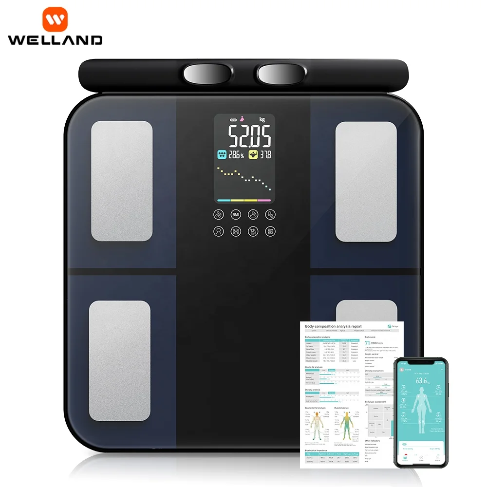 ITO Glass VA Screen Body  Smart Fat Percentage Welland Original App Fitdays Electronic Weighing Digital Personal Scale