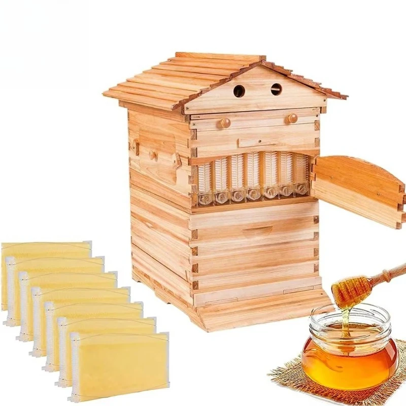 Beehive Automatic Flow Beehive Kit Food Grade Beekeeping 7PCS Honey Flow Frame Beekeeper