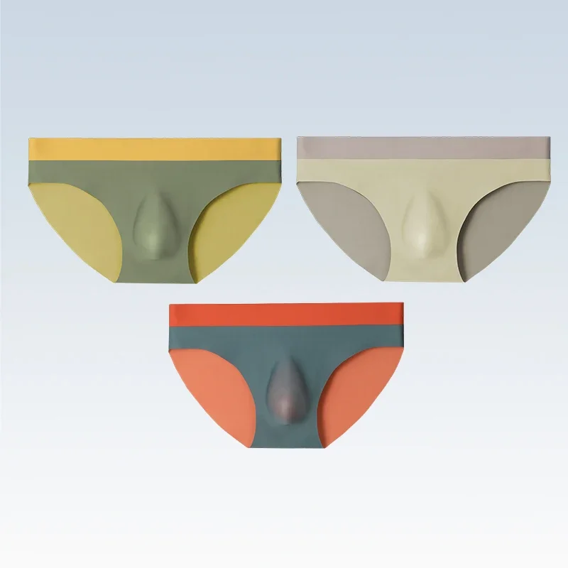 

5PCS Men's ice silk seamless underpants 3D punched triangular underpants, summer thin soles, men's sports shorts