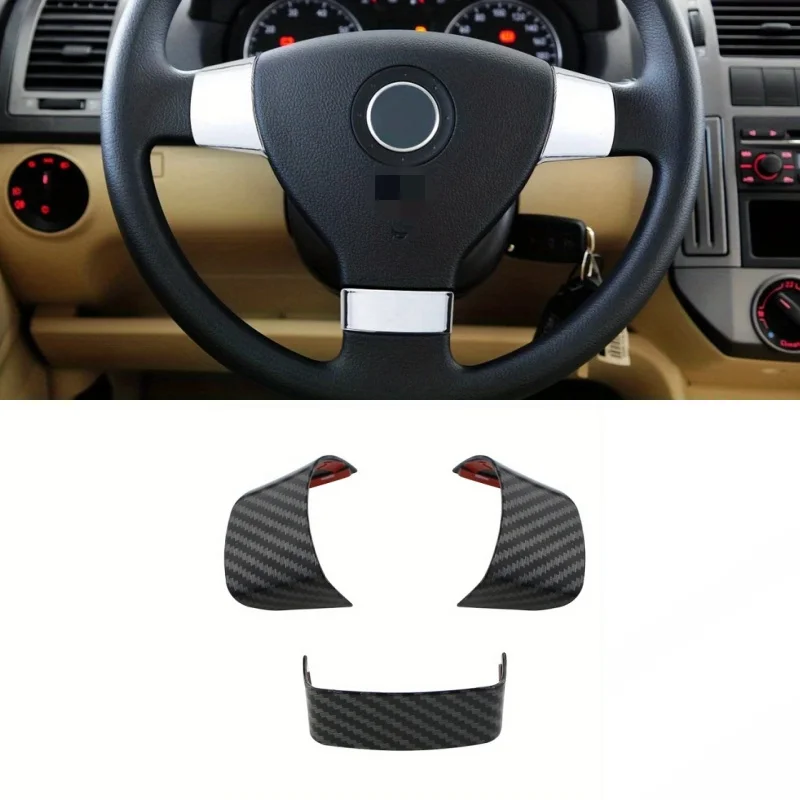 

Car Fiber Steering Wheel Decorative Cover Protective Patch ABS For Volkswagen Golf 5 MK5 Passat B6 Jetta 2007-2011 Universal
