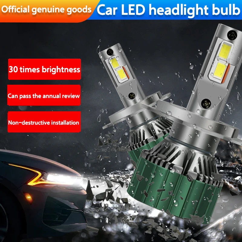 

30000LM H7 Светодиодные автомобильные фары Canbus Mini H4 H8 H11 H1 9005 9006 9012 Светодиодная лампа Медная трубка Автоматические чипы CSP 6000K Белый 12 В 24 В