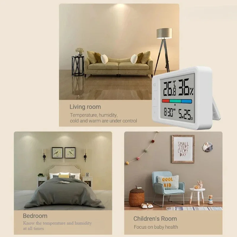 2025 New MiaoMiaoCe Intelligent Thermometer Hygrometer Multi Function Clock HD Digital Display Weather Station Standing Hanging