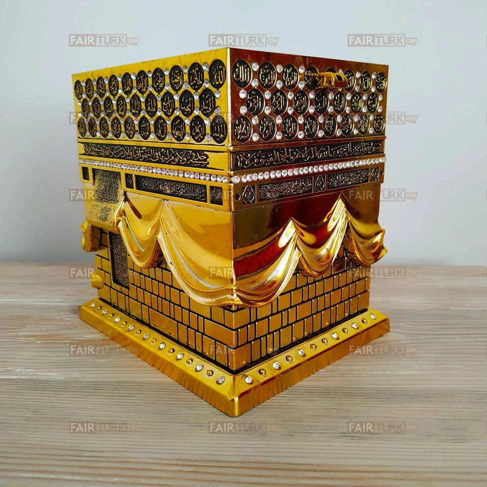 LaModaHome Large Size 3D Kaaba Design Islamic Gift In Gold Color for Home