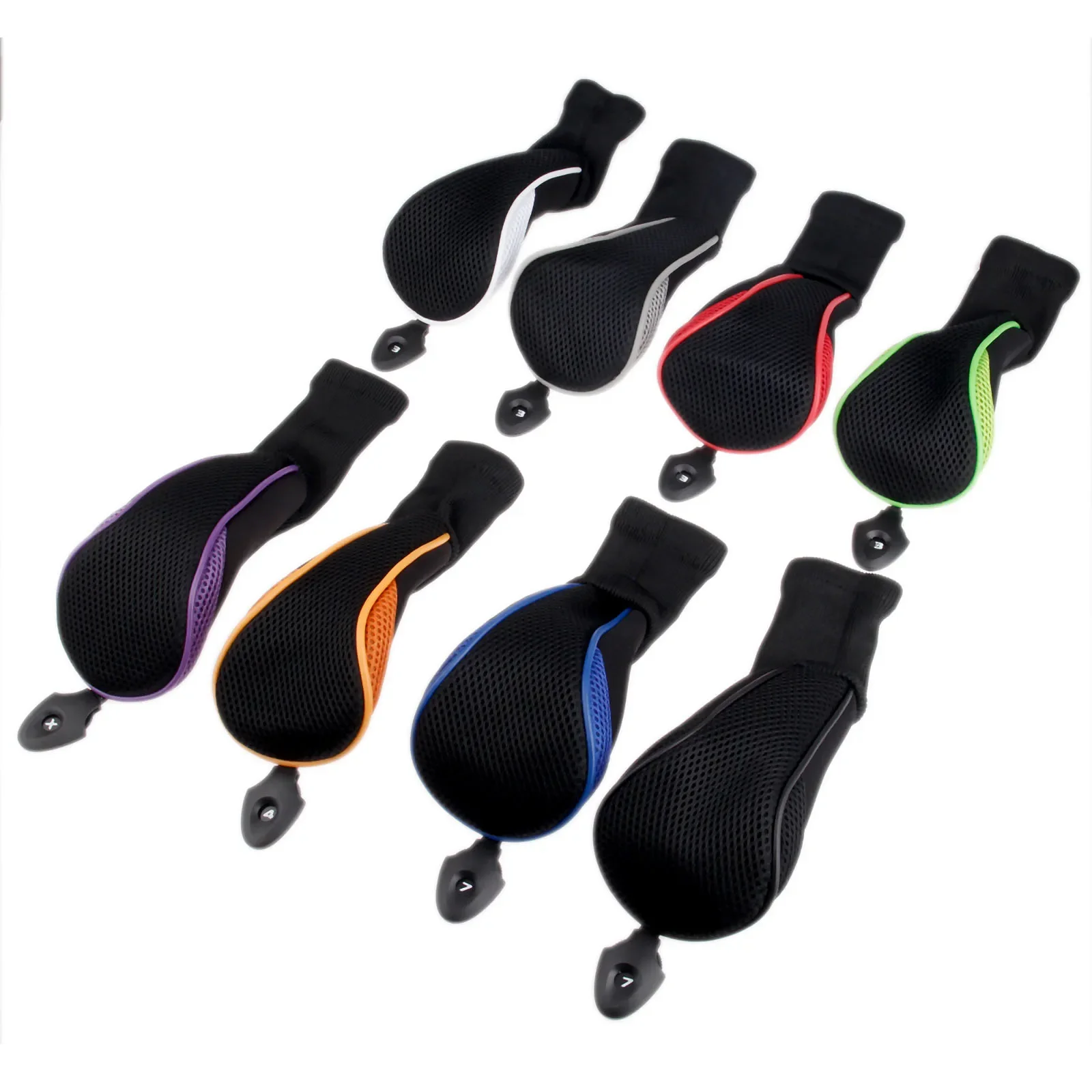 4pcs/set Golf Head Covers Golf Long Neck Hybrid Club Headcover Golf Accessories Protect Set Interchangeable 8 Colors