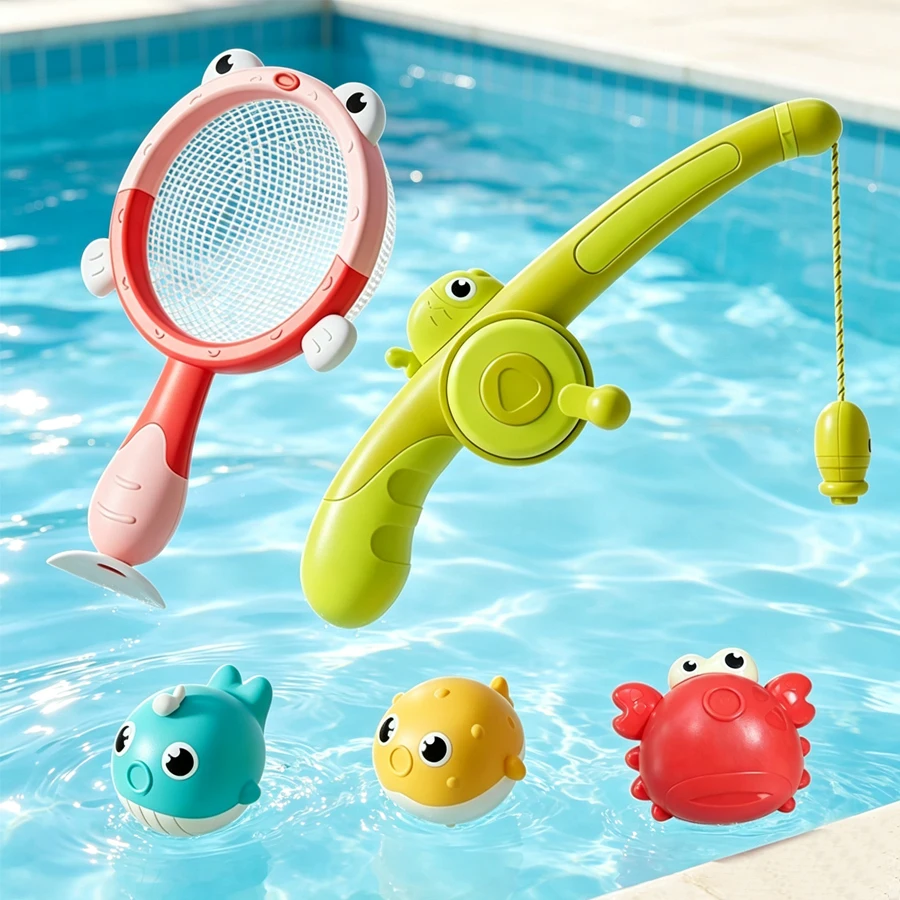 Kids Bath Fishing Toy Set, Cute Marine Animals, Perfect for Kids to Play in Bathtub, Safe & Fun Water Game