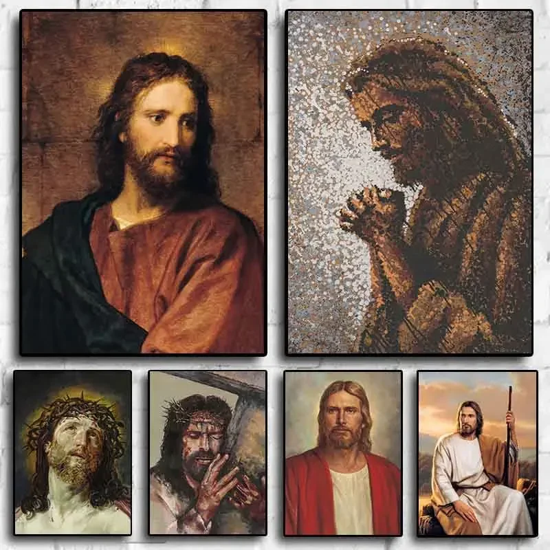 FramelessNordic Religion Faith Jesus Canvas Painting Art Room Wall Decoration Posters Aesthetics Bedroom Sofa Picture Living Roo
