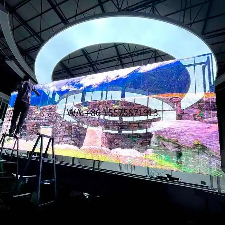 

HD Transparent Led Screen Film Display Large Building Glass Curtain Wall Advertisement