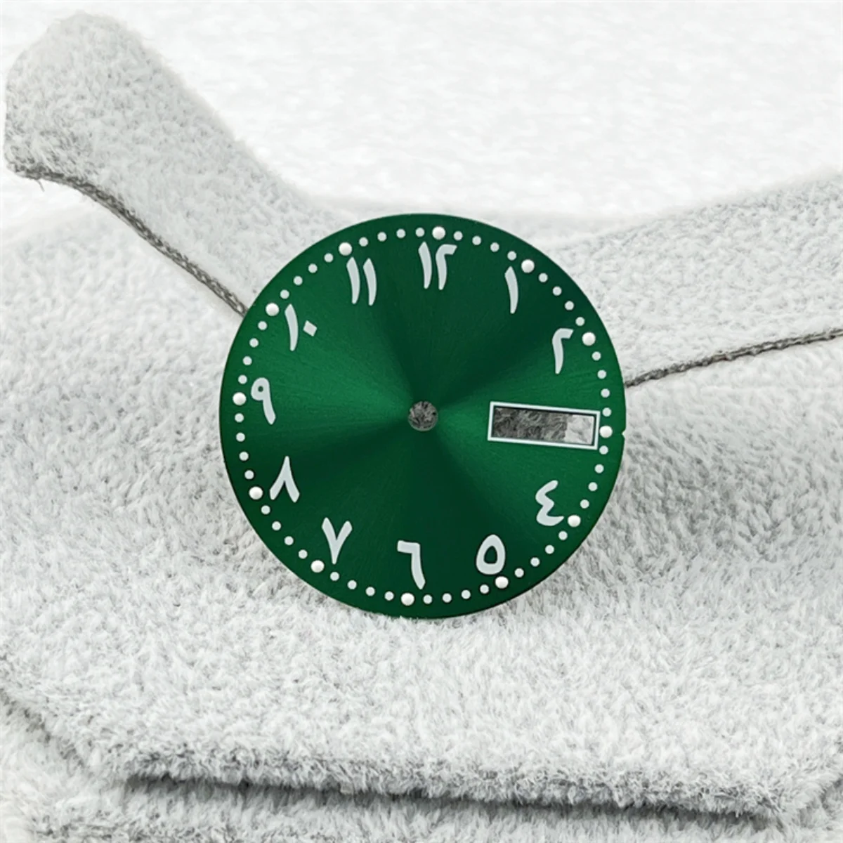 NH36 28.5mm Watch Dial Double Date Watch Faces with Green Luminous Modification Parts for NH36/4R36/7S26 Movement