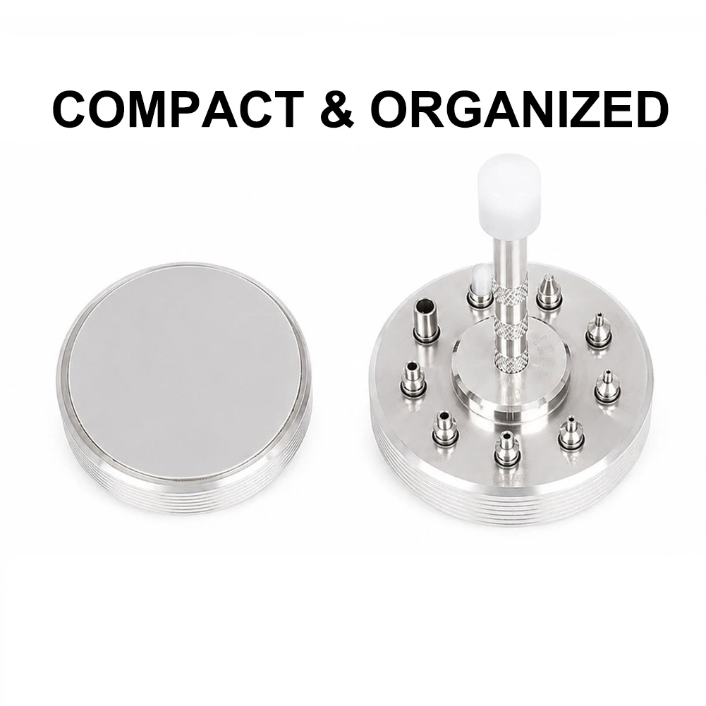 Stainless Steel Watch Hand Presser Tool with 9 Tips for Effective Hand Fitting on Standard and Slimline Watch Movements