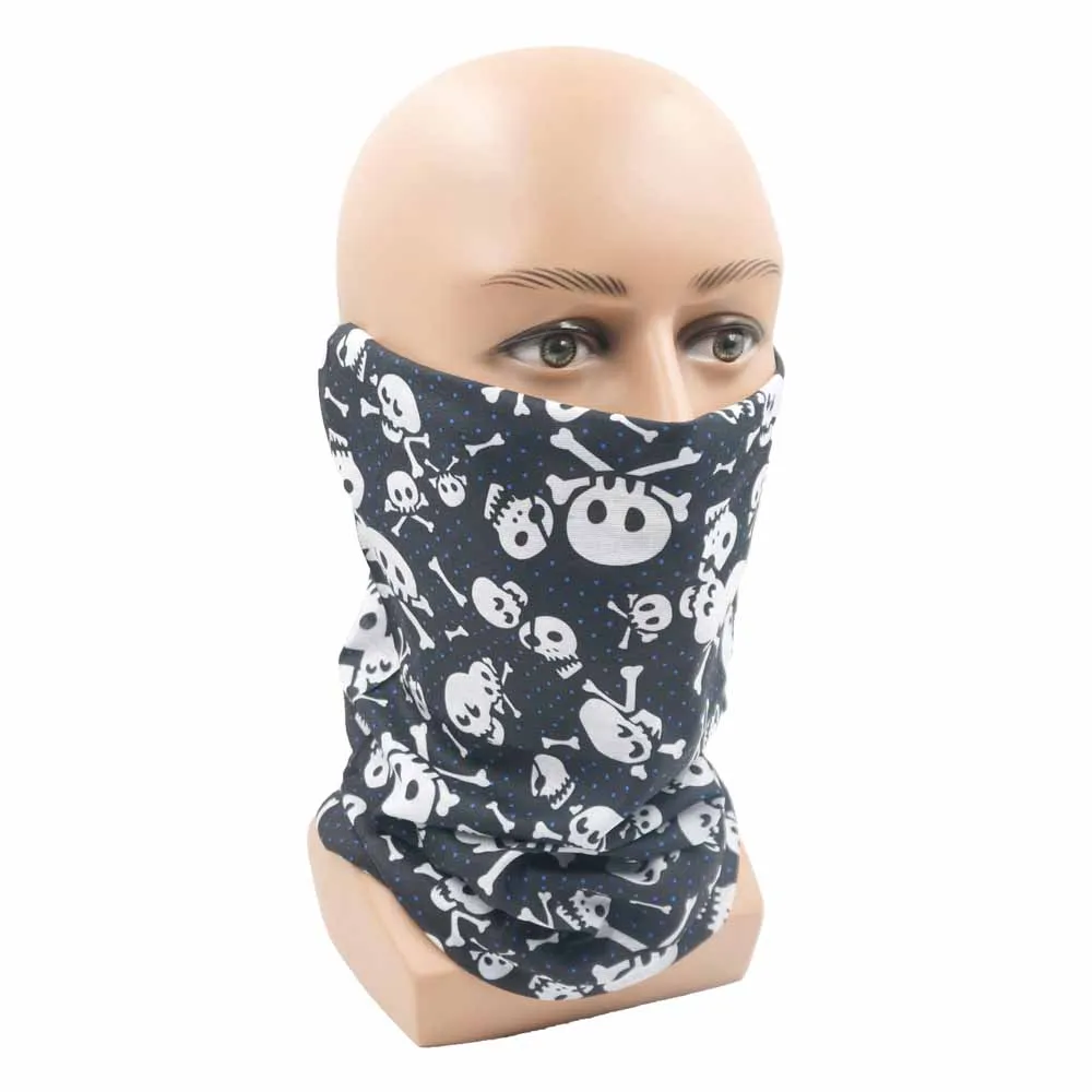 Skull Neck Gaiter for Cycling Hiking Fishing UV Protection Quickdry Black Bandana Men Women Art Printing Scarf Gift for Birthday