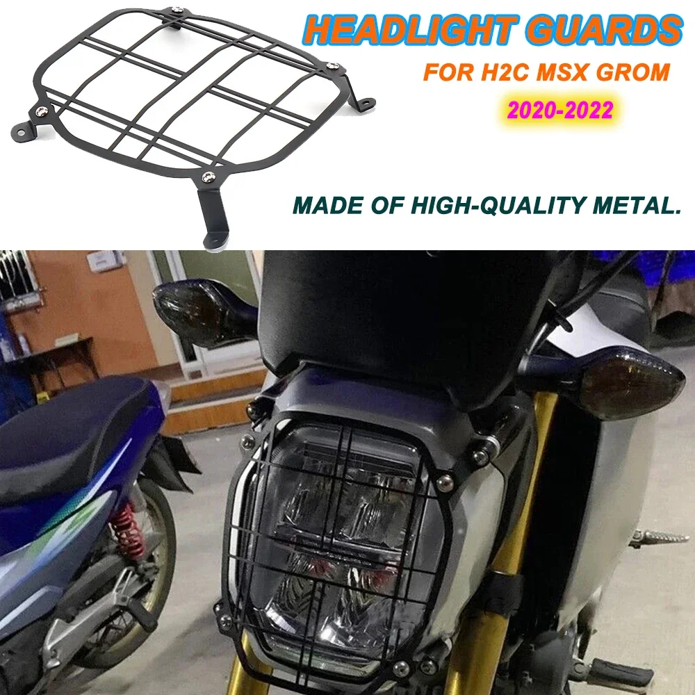 New Motorcycle Headlight Guard Protector Lens Cover Accessories Black For HONDA H2C Msx Grom 2020 2021 2022 H2C MSX GROM