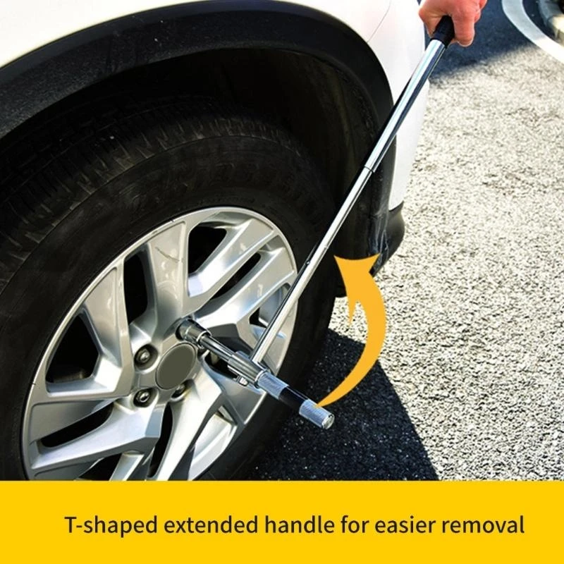 

Расширенная гаечная гаечная гаечная газета 4 Way Tire Iron для инструмента для удаления гайки с хранением Y5GB
