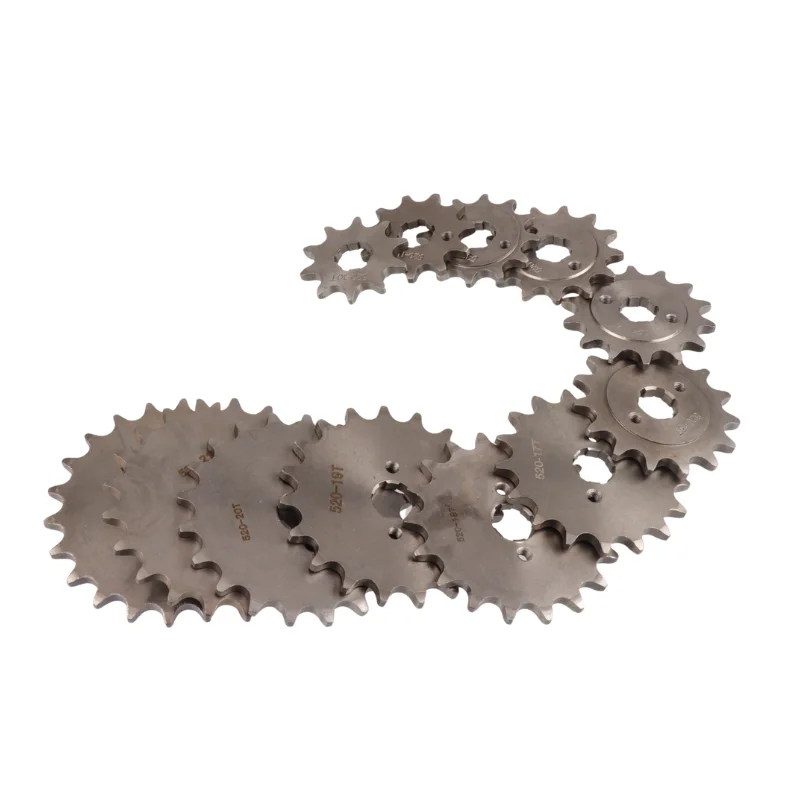 520-20mm 10T 11T 12T 13T 14T 15T 16T 18T 19T 20T 21T 22T Tooth Front Engine Sprocket Chain  For Dirt Bike Steel Bikes ATV Quad