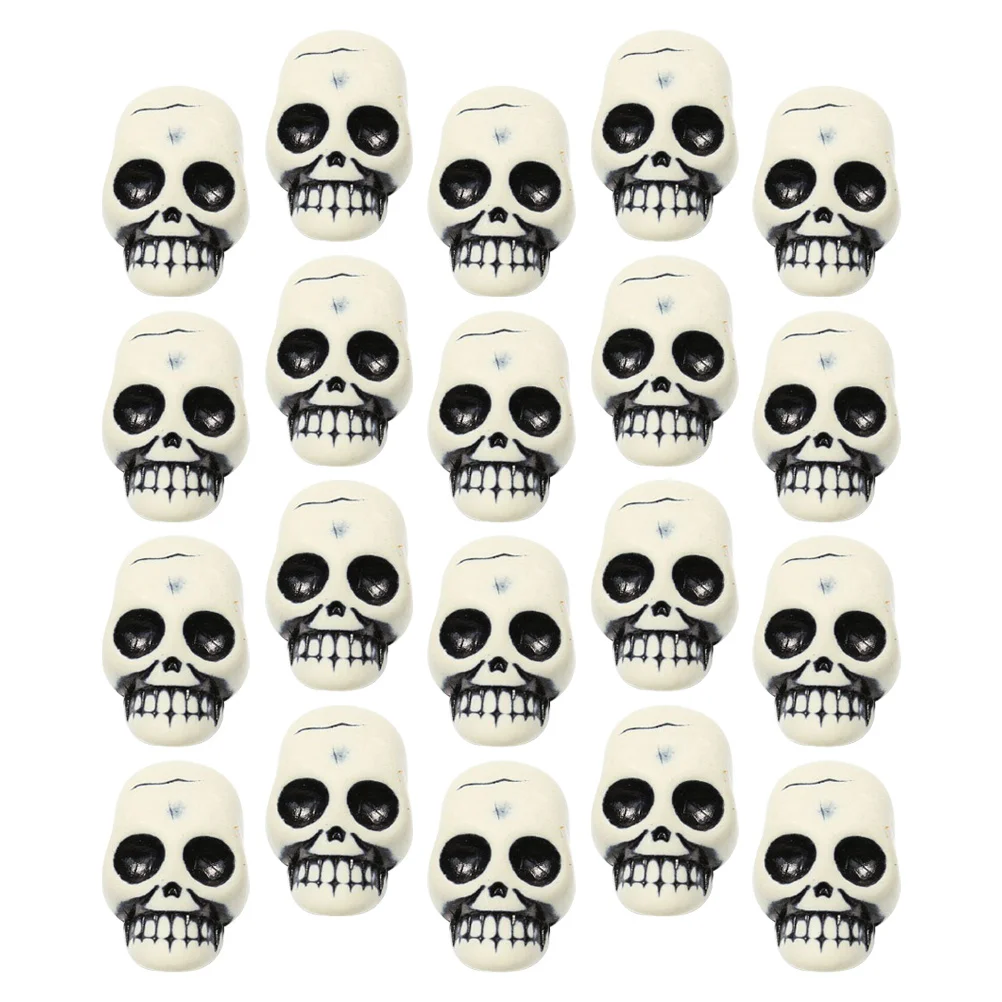 50Pcs Small Skull Head Halloween Decoration Resin Horror Skull Decor for Haunted House Party Photo Props Skulls