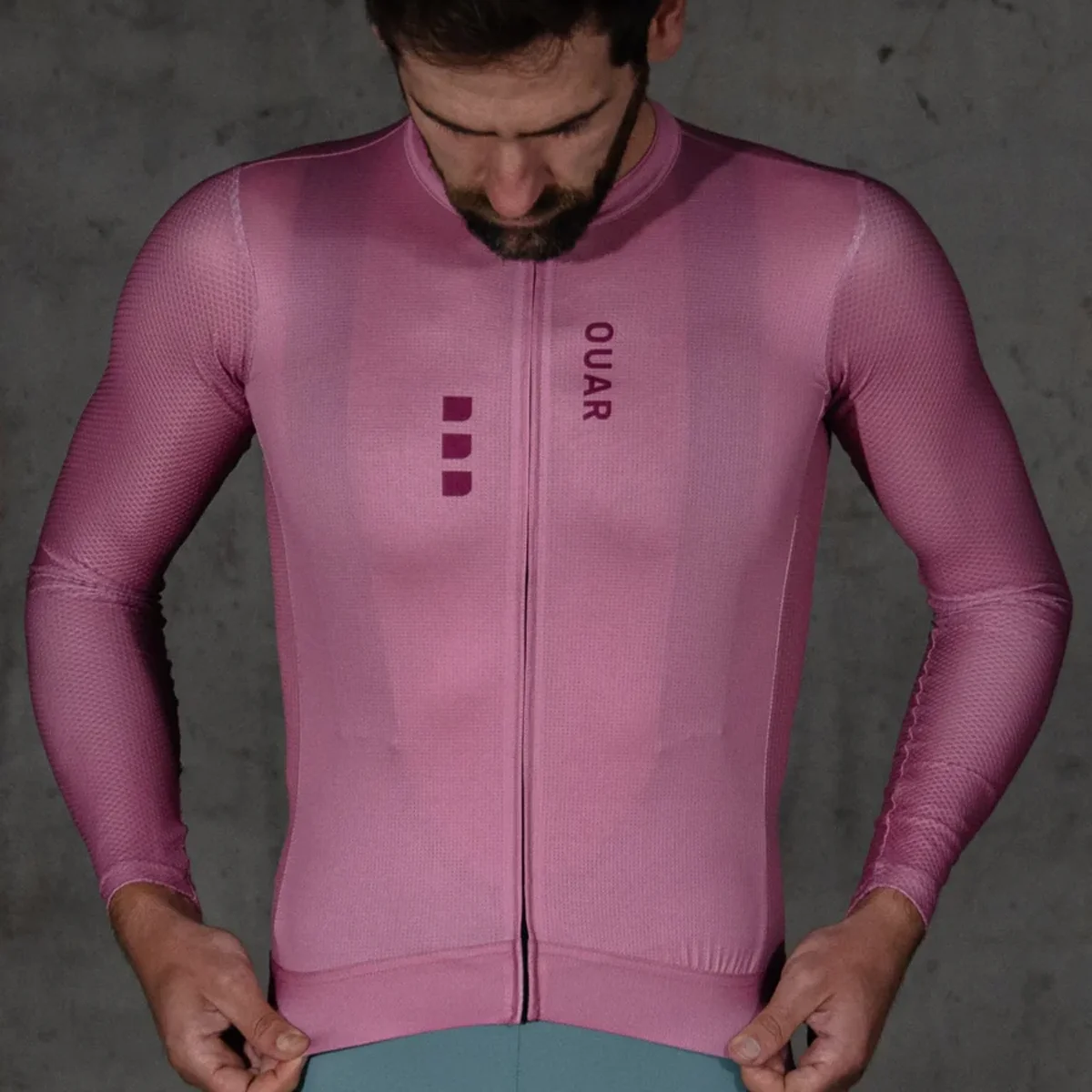 OUAR برو صالح النعناع المغبر والغبار الكرز الهوائية جيرسي طويلة الأكمام للرجال ، ملابس ركوب الدراجات تنفس #5