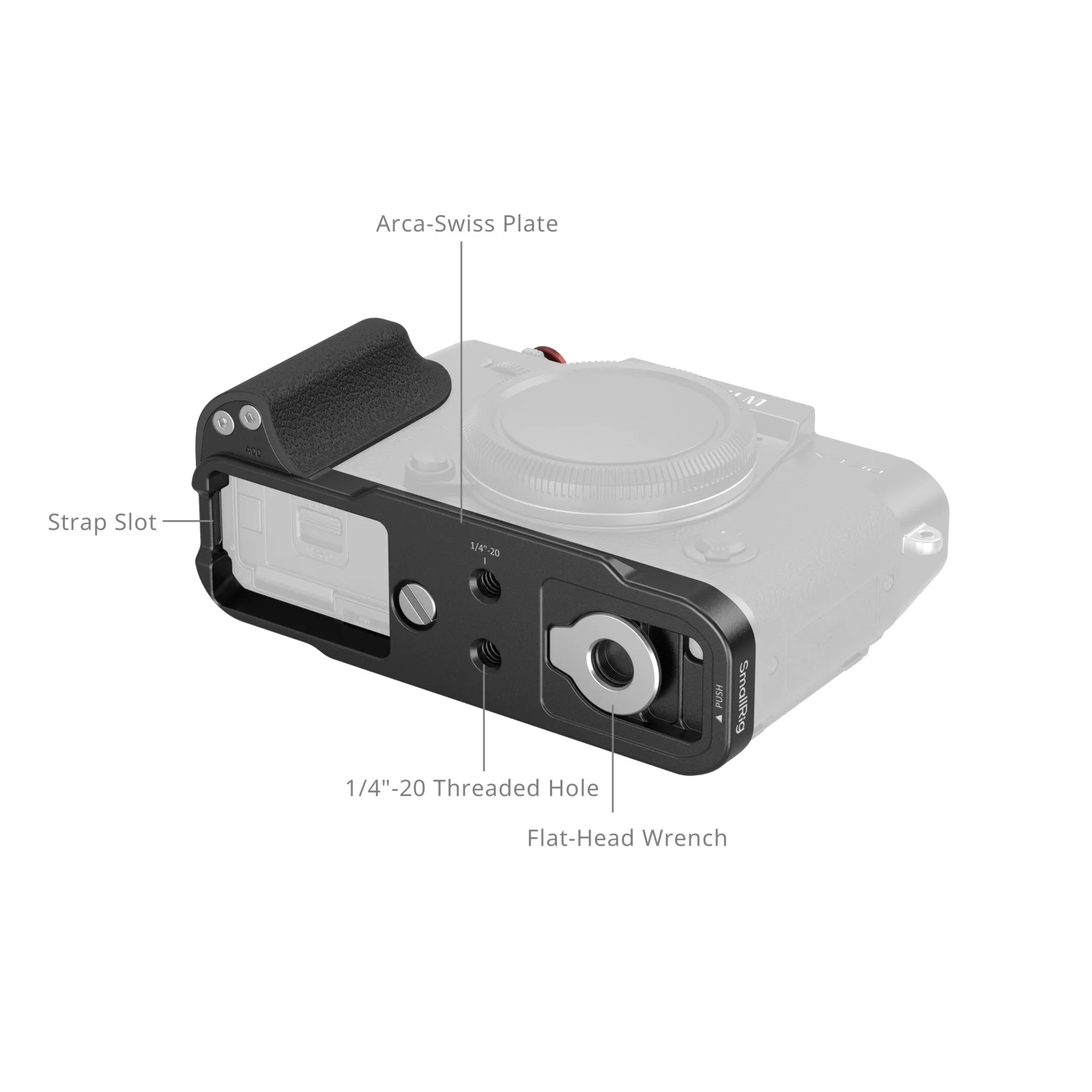 SmallRig L-Shaped Mount Plate with Silicone Handle for FUJIFILM X-T30 / X-T30 II / X-T30 III Black/ Sliver/ Charcoal Silver 5663 - Image 4