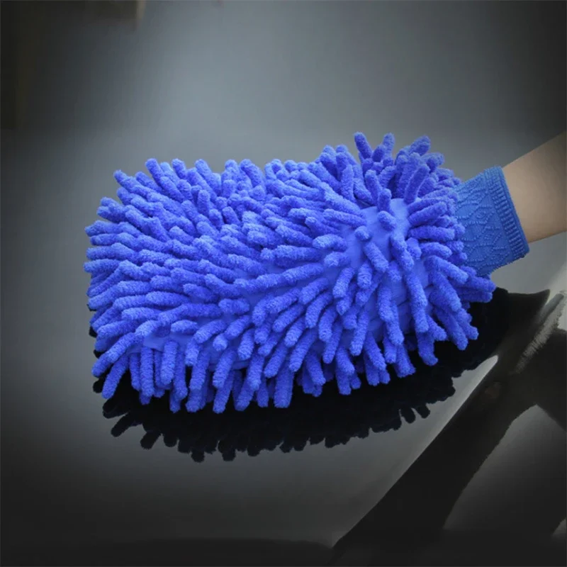 Ultrafine Fiber Chenille Microfiber Car Wash Glove Mitt Soft Mesh Backing No Scratch for Car Wash and Cleaning Dusting Gloves