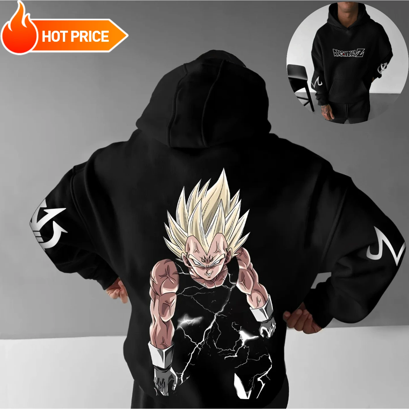 Dragon Ball Vegeta Saiyan Harajuku Fall Winter Men Hooded Sweatshirt Street Retro Women Oversized Hoodie Long-Sleeve Unisex Top - Image 2