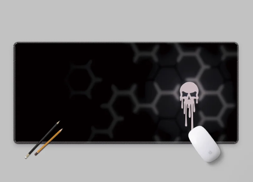 Cool Skull Mouse Pad Ultra Thick Waterproof Locking Edge Large Carbon Table Mat Laptop Office Gaming Desk Big Anime Mouse Mats