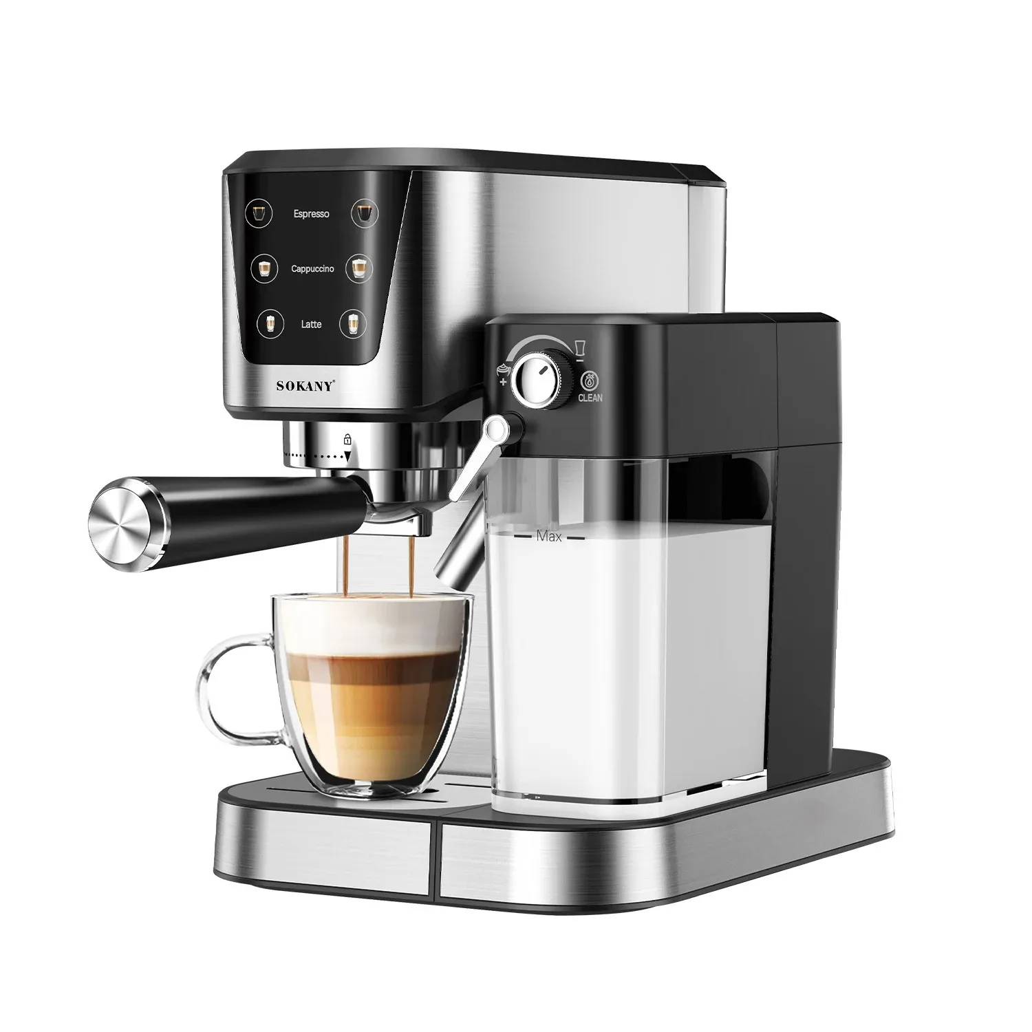 

NEW 1350w 1.0L 3 in 1 Coffee Making Electric Milk Frother Machine Automatic Espresso Coffee Machine with Water Tank