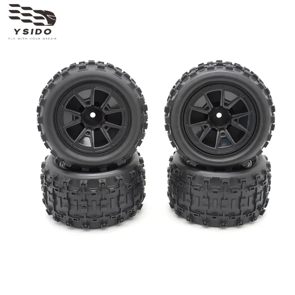 4 pièces de roues et pneus hexagonaux RC de 85 mm et 12 mm pour voitures RC tout-terrain MJX Hyper Go 14210 16210 WLtoys 144001 124018 1/12 1/14 1/16 - Pièces de rechange