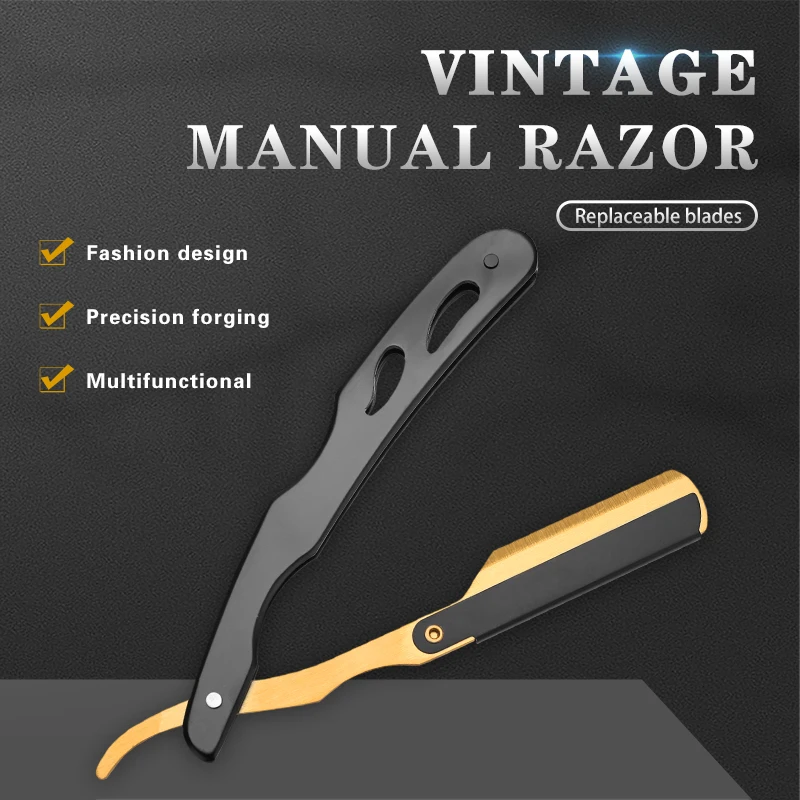 

Barber Manual Razor Shaver Men's Shaving Knife Stainless Steel Rack Straight Edge Razor Beard Cutter Barbershop Tool