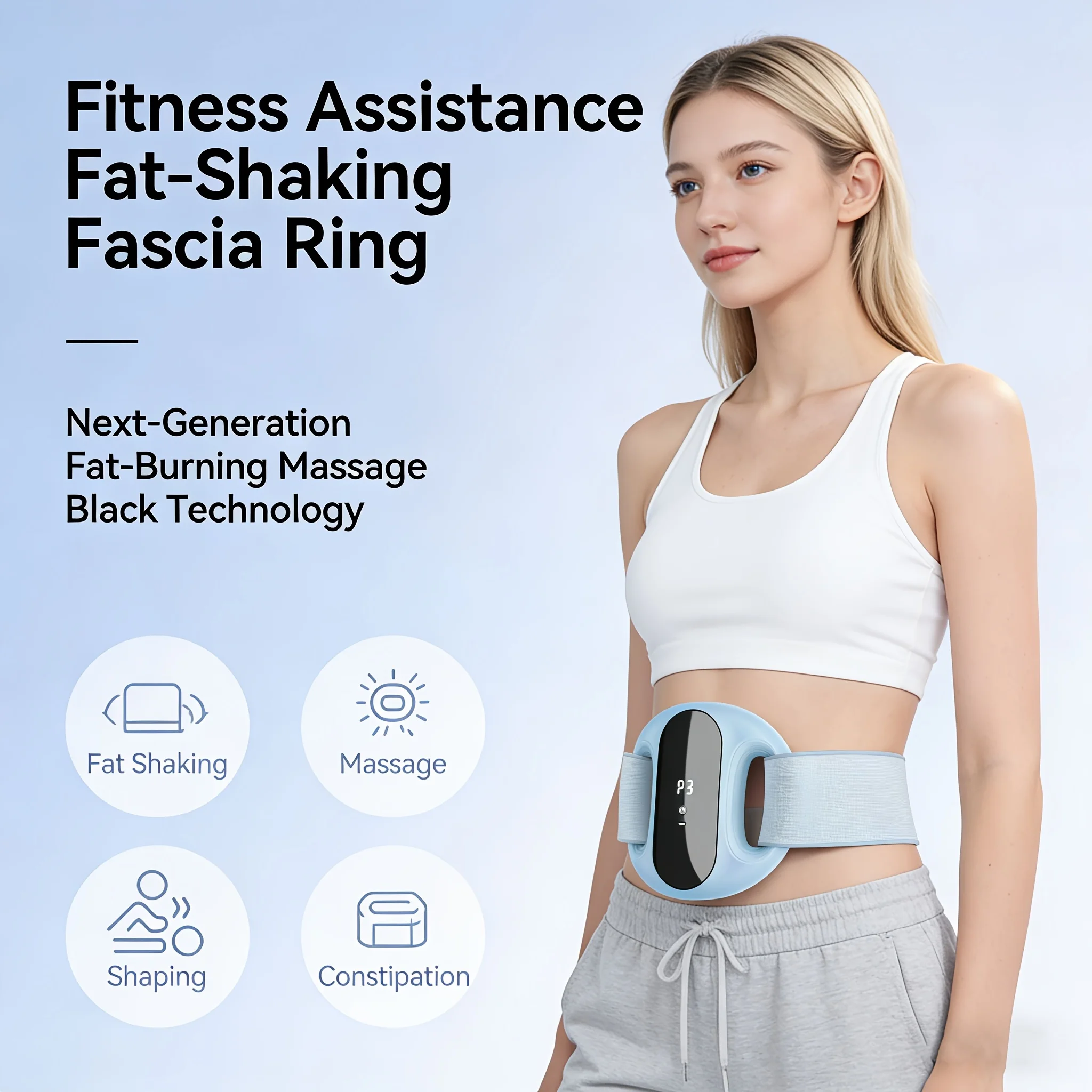 New Upgraded Fascia Ring Fat Loss Full Body Massage Dual-Function Fat Burning Fitness with Five High-Frequency Vibration Modes