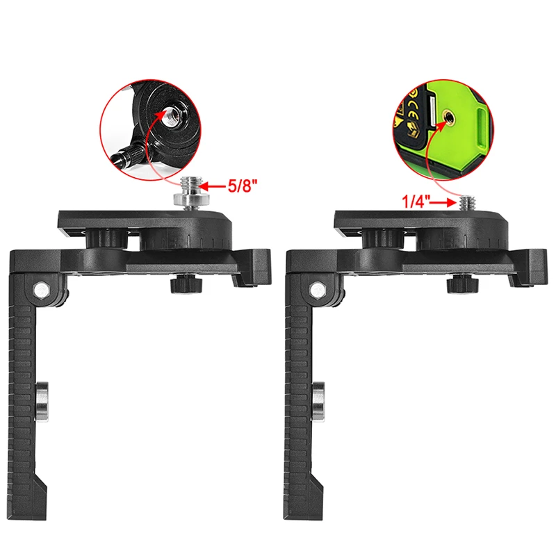 360° Magnetic Wall Mounted Laser Level Bracket Hanger Horizontal Instrument Hanging Holder Stand For 1/4\