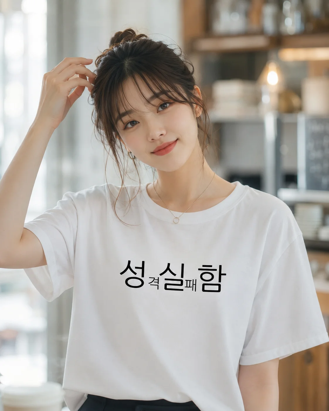 With Some Korean Text Print T-Shirt Casual Streetwear Top Summer Funny Fashion Harajuku Kawaii T-shirt Women's Y2K Clothing