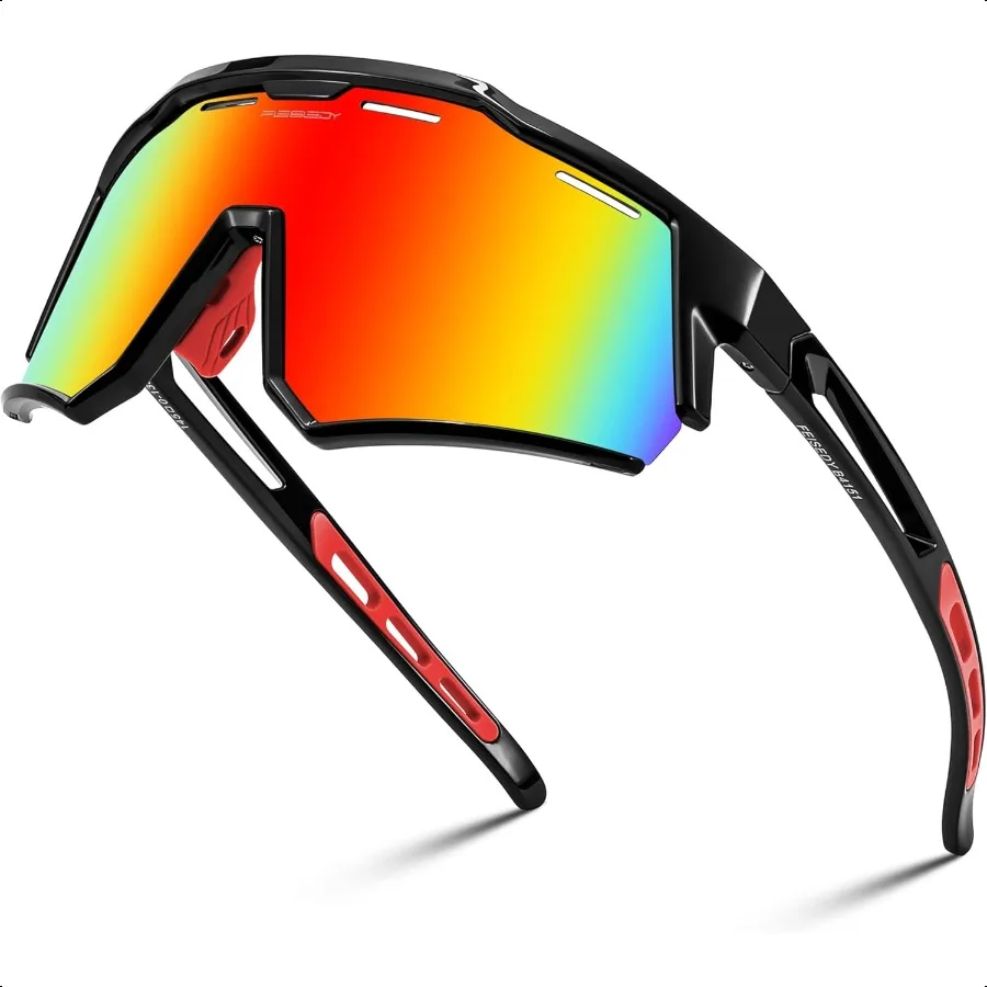 

FEISEDY Polarized Sports Sunglasses for Men WomenTeens Baseball Tennis Sunglasses TR90 Cycling Glasses B4151