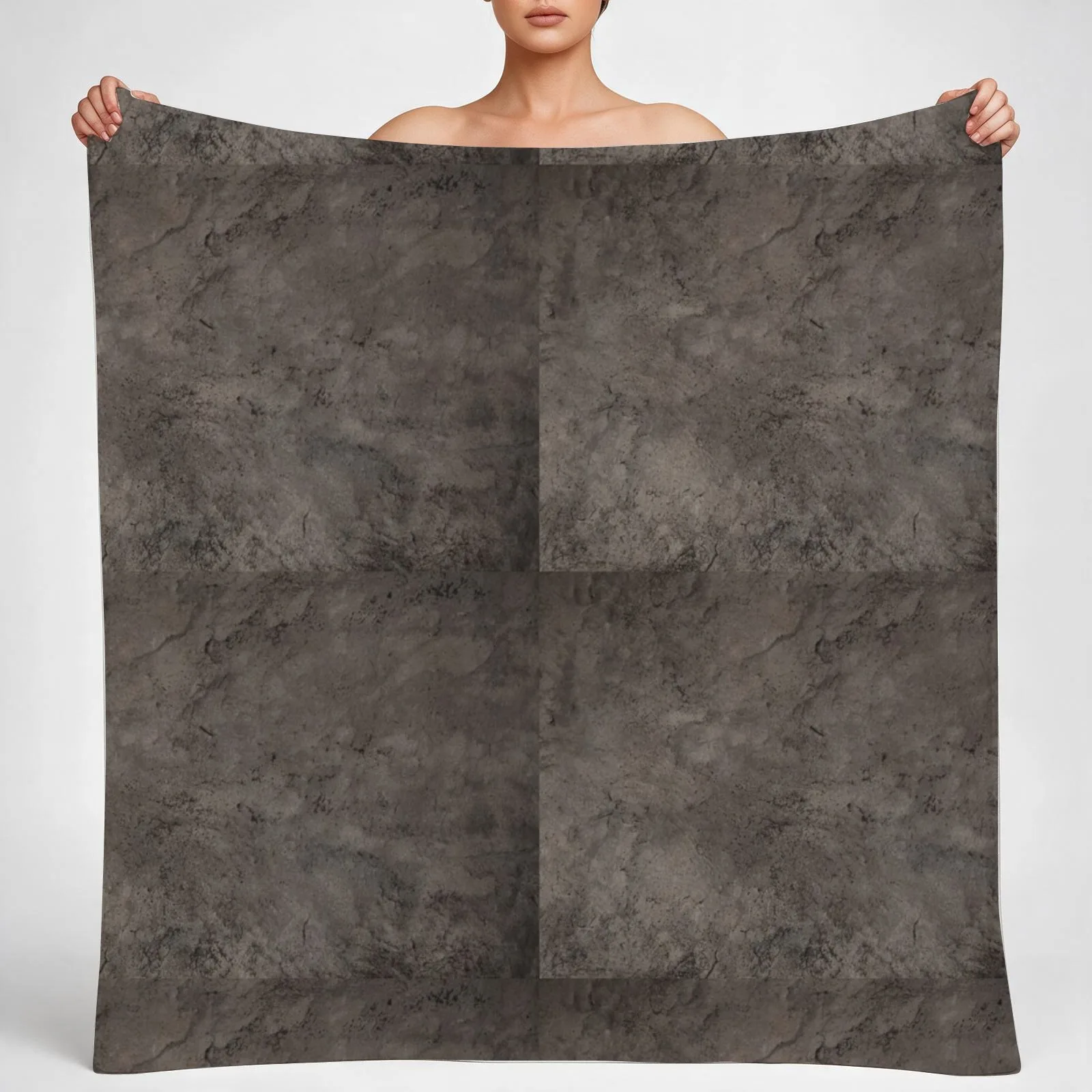 Grey Leather | Ethical Cowhide and Skin Throw Blanket couch cozy soft plush fuzzy picnic outdoor blanket