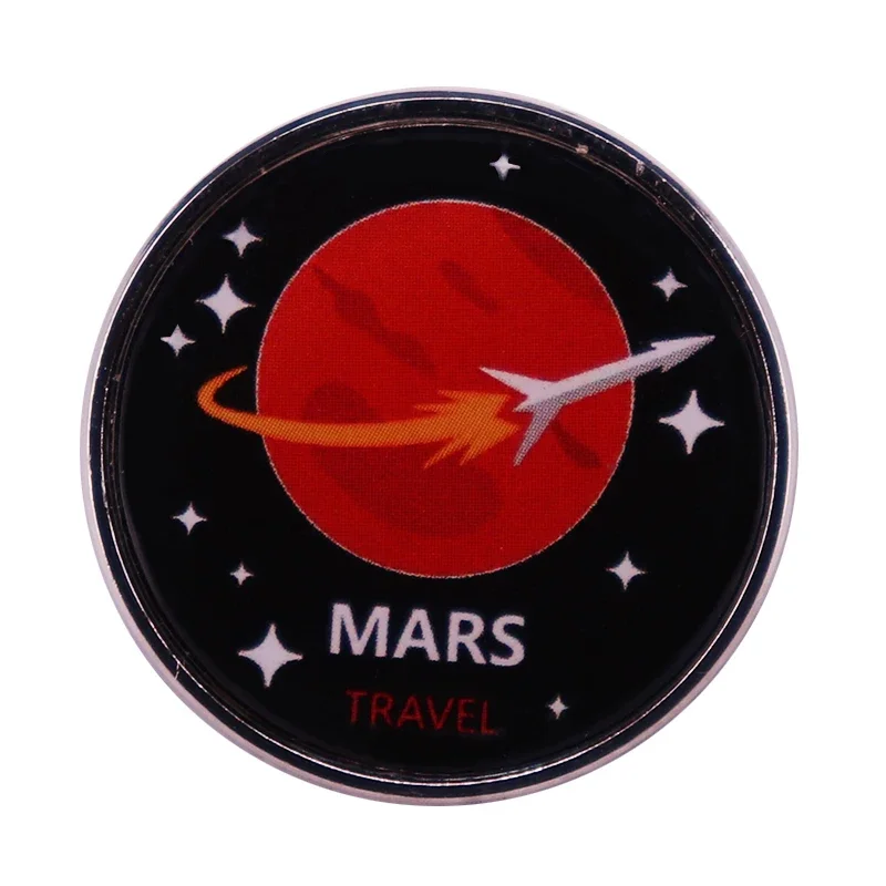 Mars Travel Brooch Mystery Planet Badge Astronomy Universe Galaxy Gift