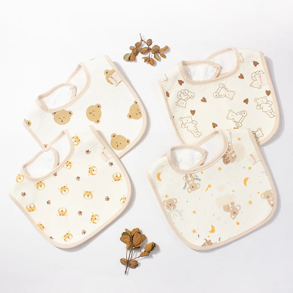 New Baby Pure Cotton Drool Towel Baby U-shaped Waterproof Cute Cartoon Bib Soft and Comfortable Boy Girl Bib Children's Product