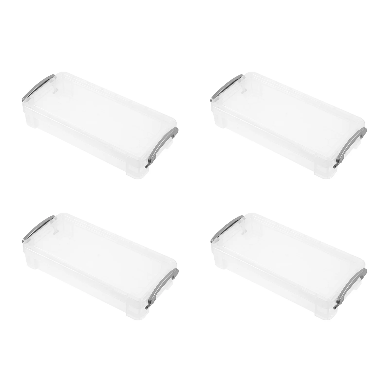 

4Pcs Pencil Cases Multi-Function Large Capacity Plastic Storage Boxes Students Portable Pencil Organizers Stationery Boxes