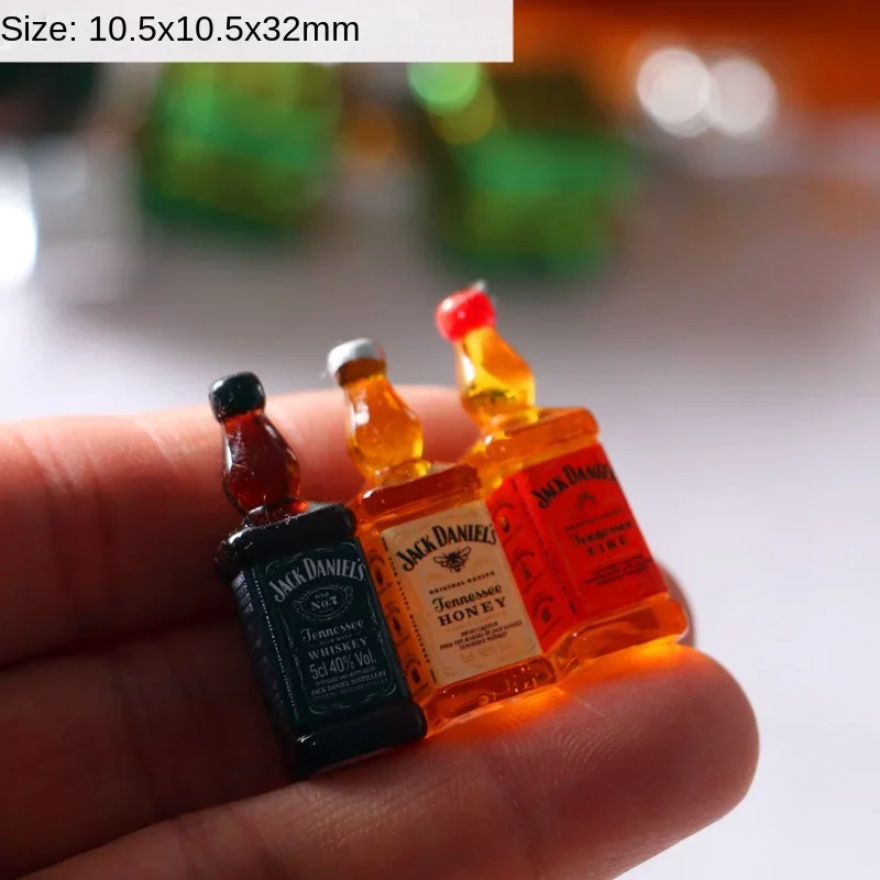 دمية 1/12 ويسكي صغير 5 قطعة زجاجة النبيذ شرب زجاجة البيرة ألعاب مصغرة نماذج الشراب الديكور ديكور المنزل #3