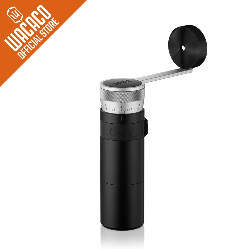 WACACO Exagrind Pro-E, handmatige koffiemolen, aluminium unibody & dubbele lagers, 38 mm roestvrijstalen conische maalstenen, 207 instellingen, zichtbare schaalverdeling