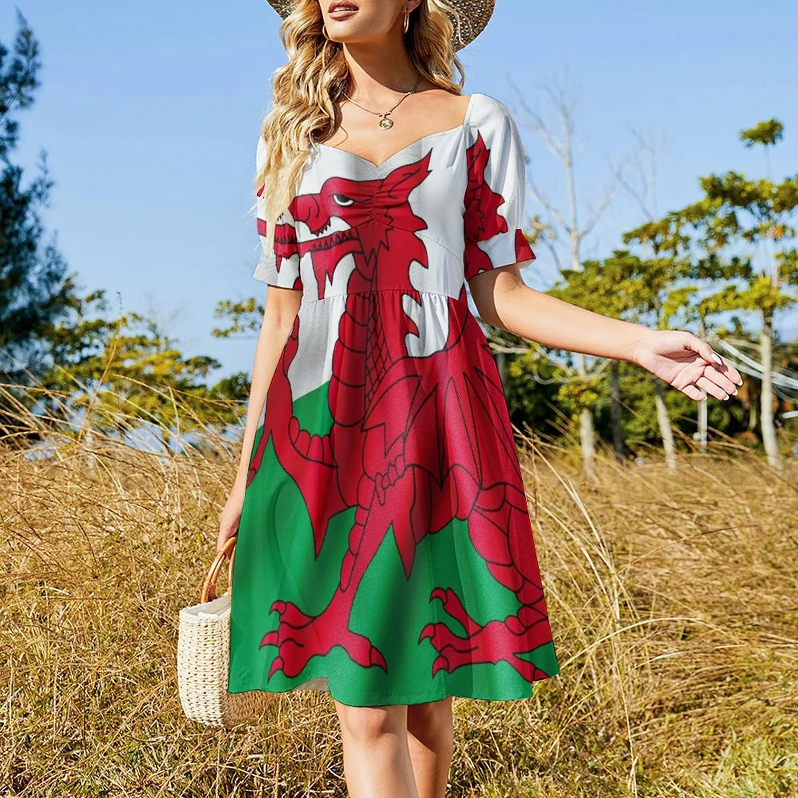 Wales Flag Short Sleeved Dress Women dresses summer Evening gown Dress