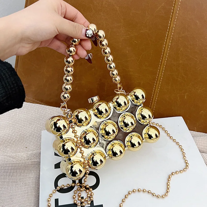 Bubble Acrylic Clutch Handbag for Women Trend 2024 Chic Ladies Square Evening Party Bag with Top Handle Chain Shoulder Box Purse