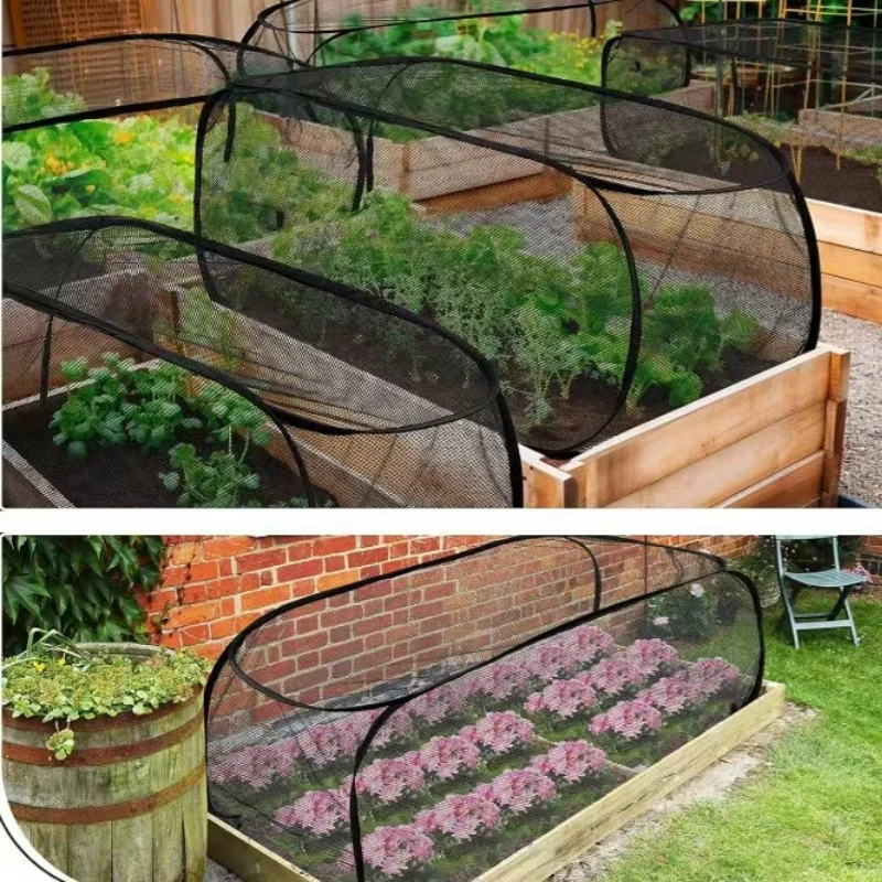 Summer Plant Protection Cover,Foldable Cultivation Box,Garden Protection Cover,Prevents Birds and Insects,With 8 Ground Stakes
