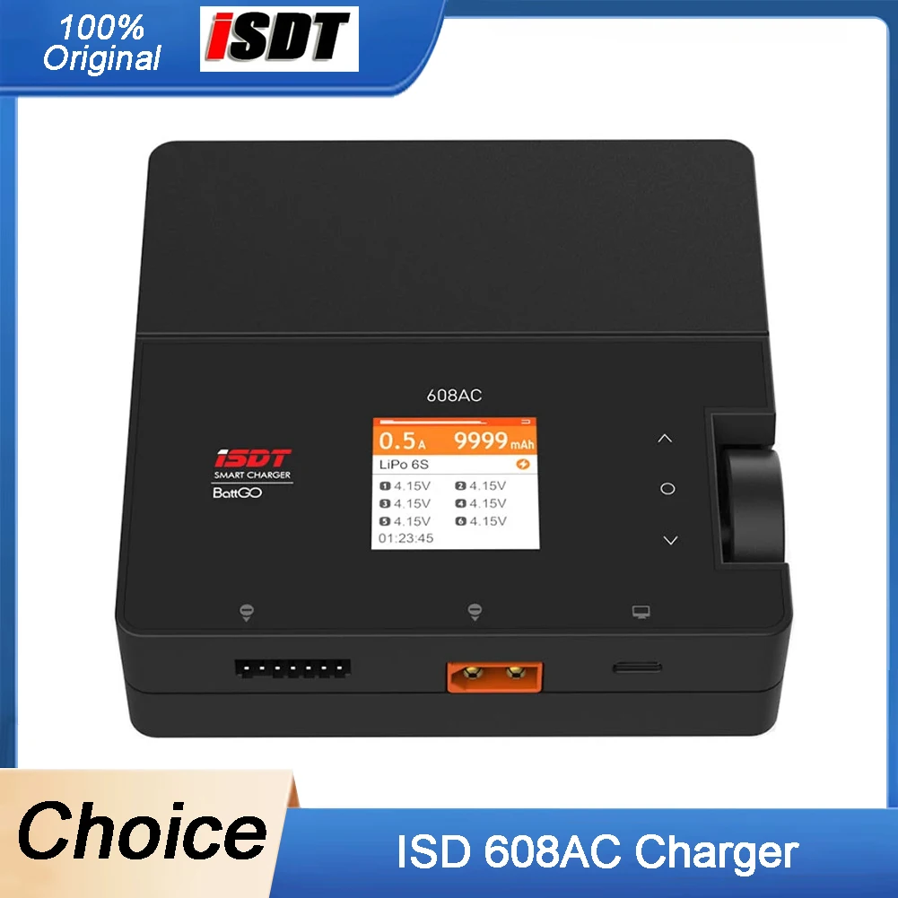 

ISDT 608AC AC 60 Вт постоянного тока 200 Вт 8A BattGo умное зарядное устройство разрядник со съемным источником питания