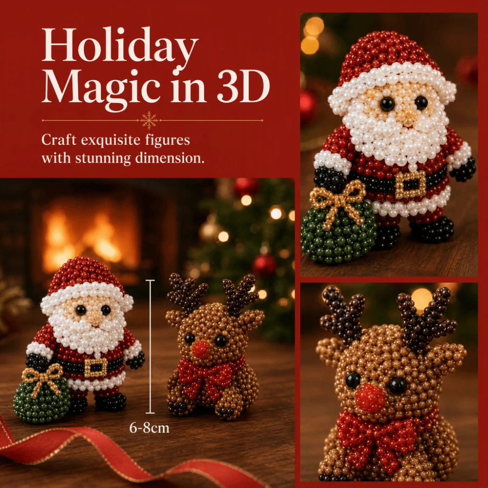 Tiny Beads 3D Beaded Animal Kit Animal Shape Creative Craft Bead Weaving Kit Cute Design 3D Beaded Ornament Set Home Decor