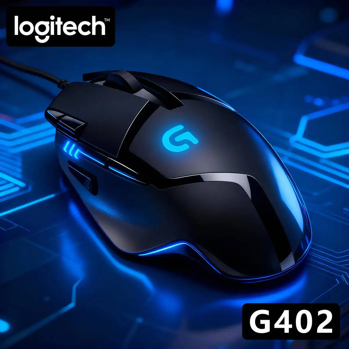 

Logitech G402 Wired Gaming Mouse, 4000 DPI, Fusion Engine, 8 Customizable Buttons, 1ms Report Rate, 500 IPS, Windows/Mac