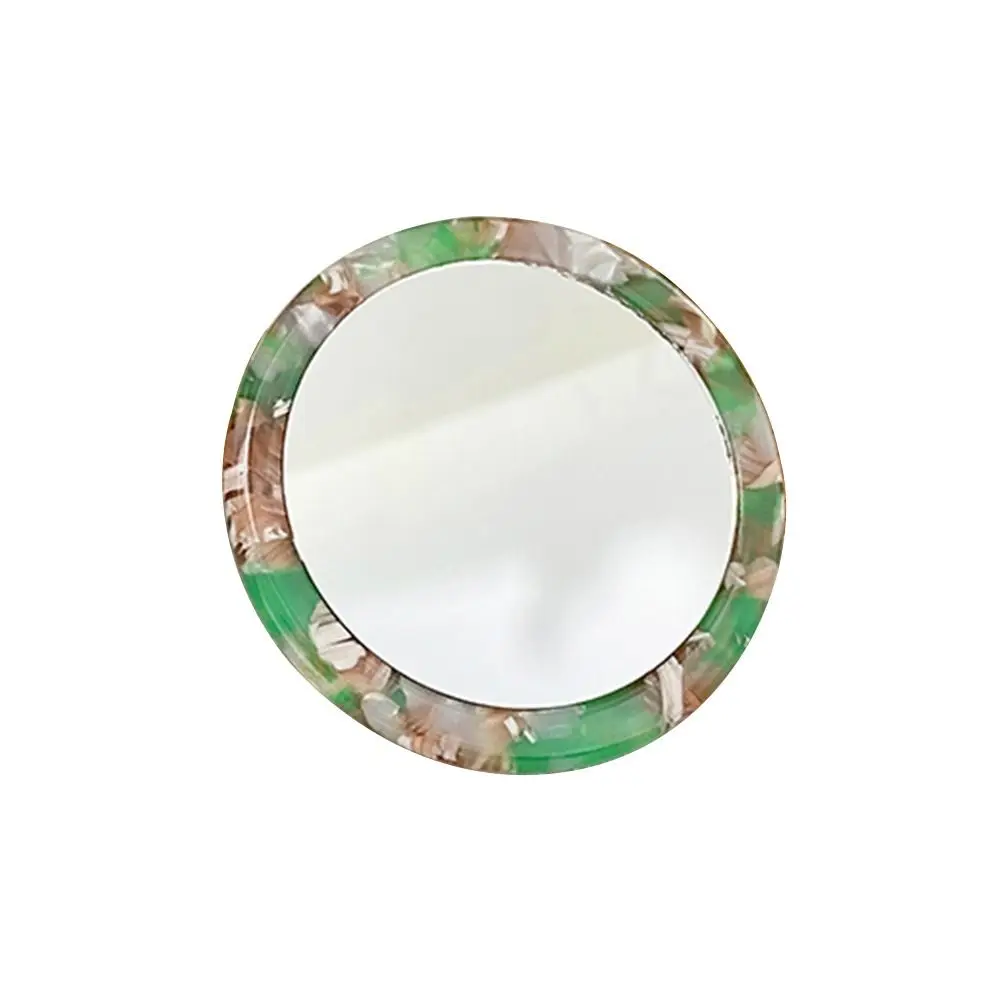 Miroir de maquillage en acétate simple, mini miroir de courtoisie cosmétique rond, miroirs de beauté mignons portables, accessoires de voyage