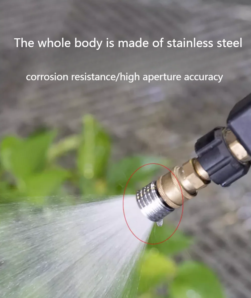 1/4 quick connector high-pressure car washing machine shower nozzle stainless steel 0.3mm/0.4mm/0.5mm aperture automotive parts