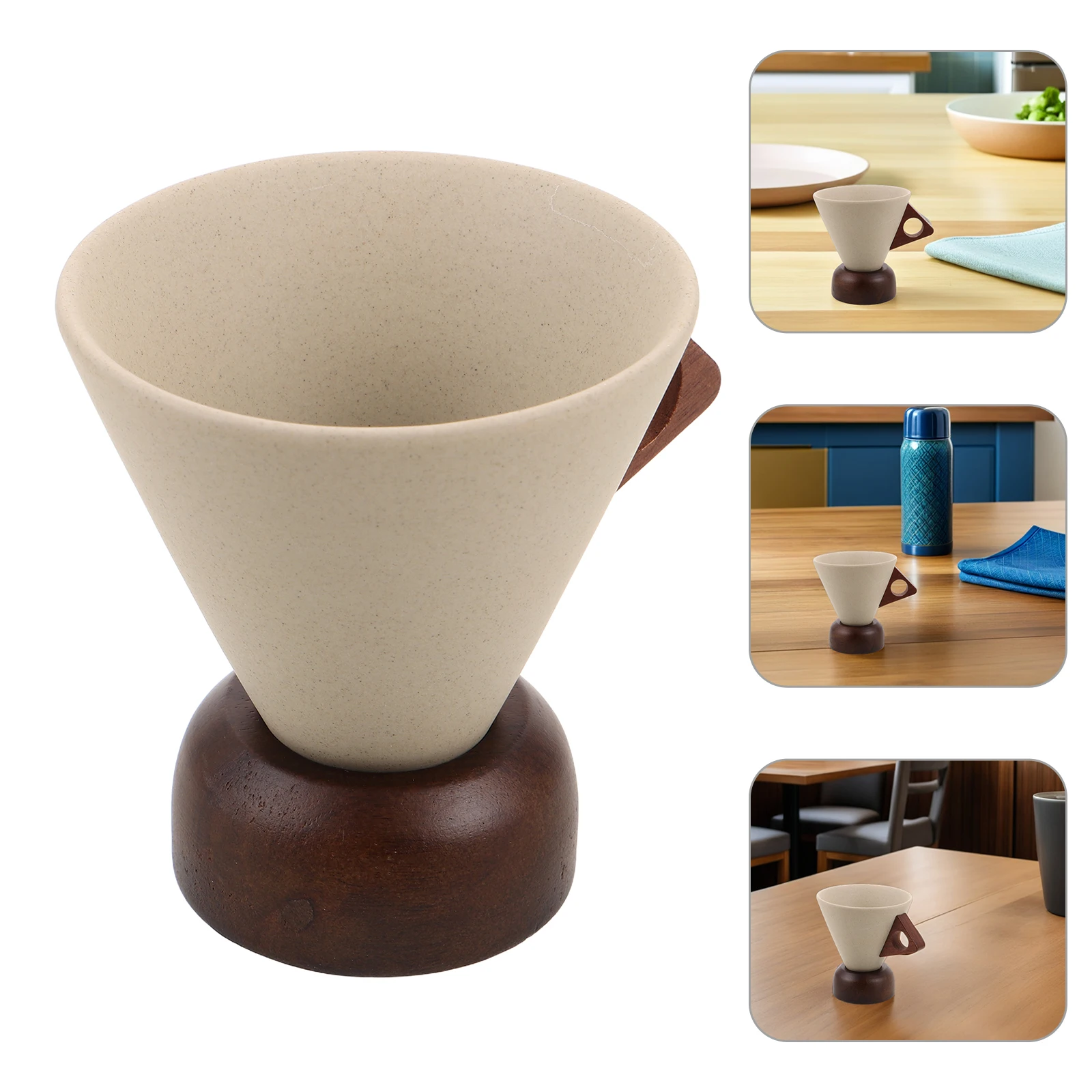 

Ceramic Funnel Coffee Cup Asian Tea Cups Mug with Saucer Cute Espresso American Style