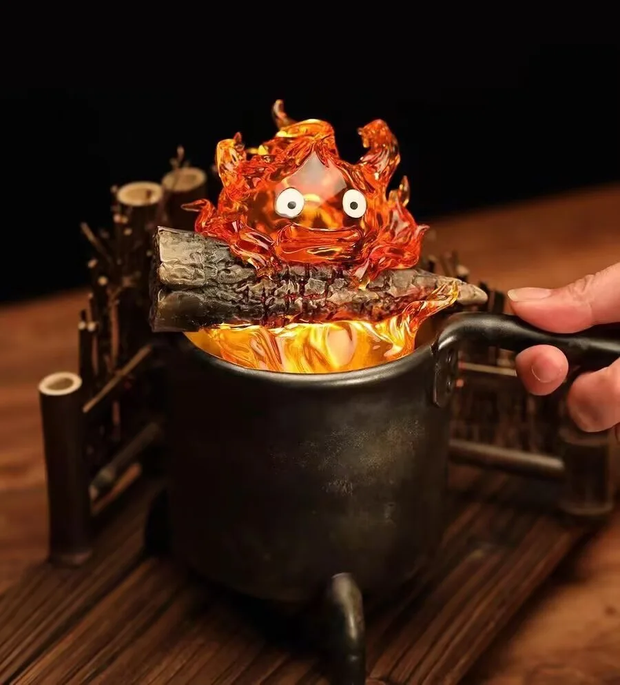 

Calcifer Night Light Anime Action Figure Breathing Light Cute Flame Calcifer Lamp Toy Kawaii Home Bedroom Decorative Table Lamp